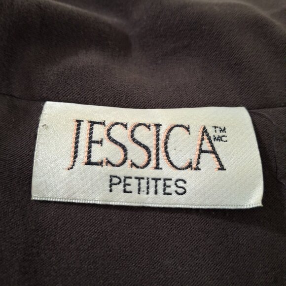 Jessica Petites Long Suede-Like 4 Button Olive Green Jacket Blazer Sz 12P Lined - Picture 13 of 13